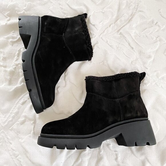 Steve Madden Hatcher Black Suede Boots Size 10 New - Picture 2 of 8